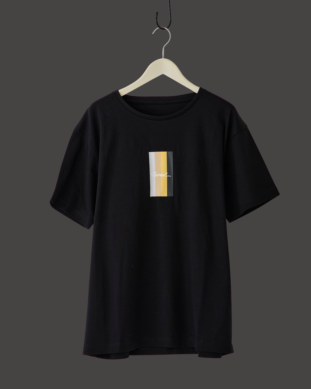 Shreel Pale Blue Accent Tee / Black