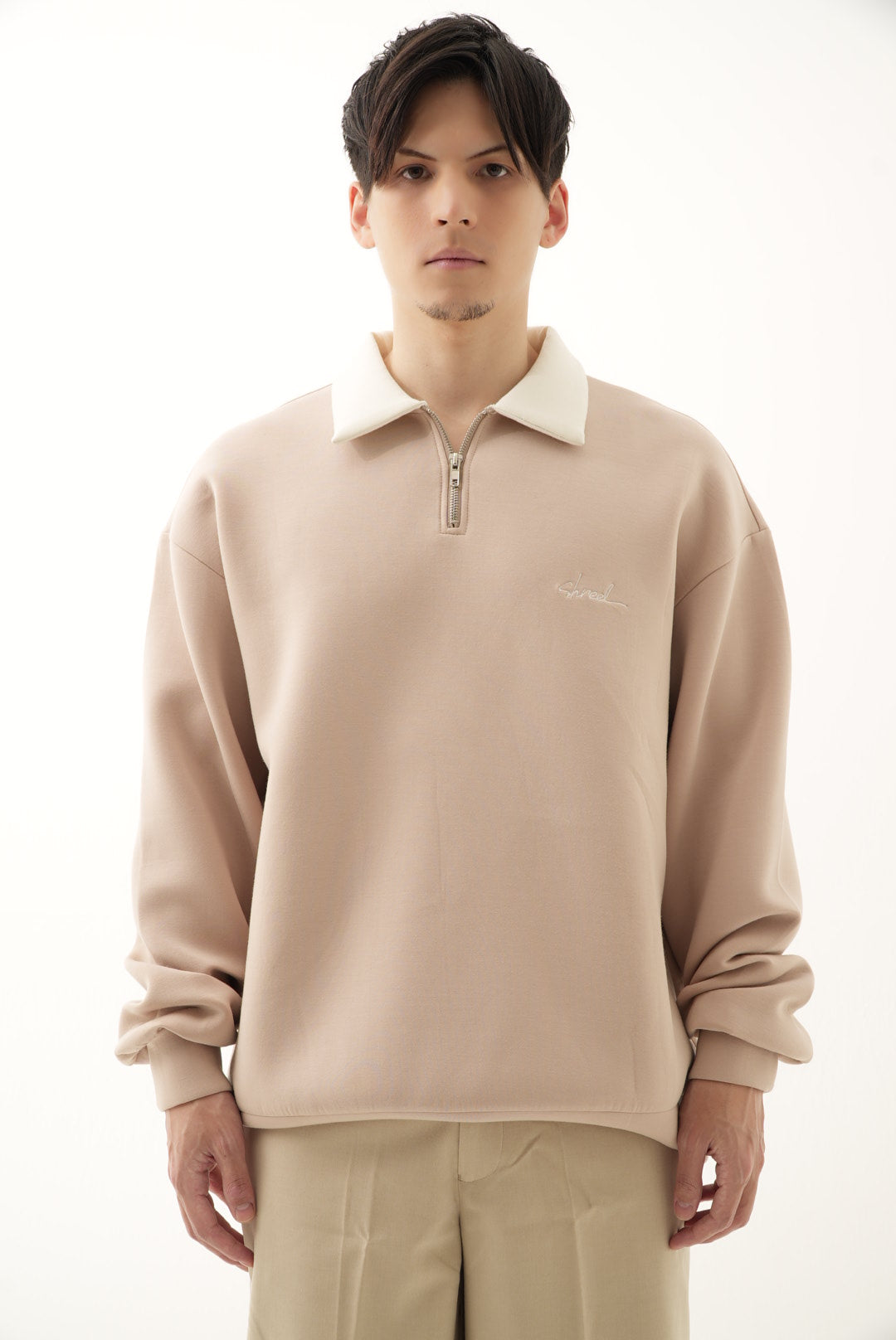 Relax Rugby Shirt / beige Pink